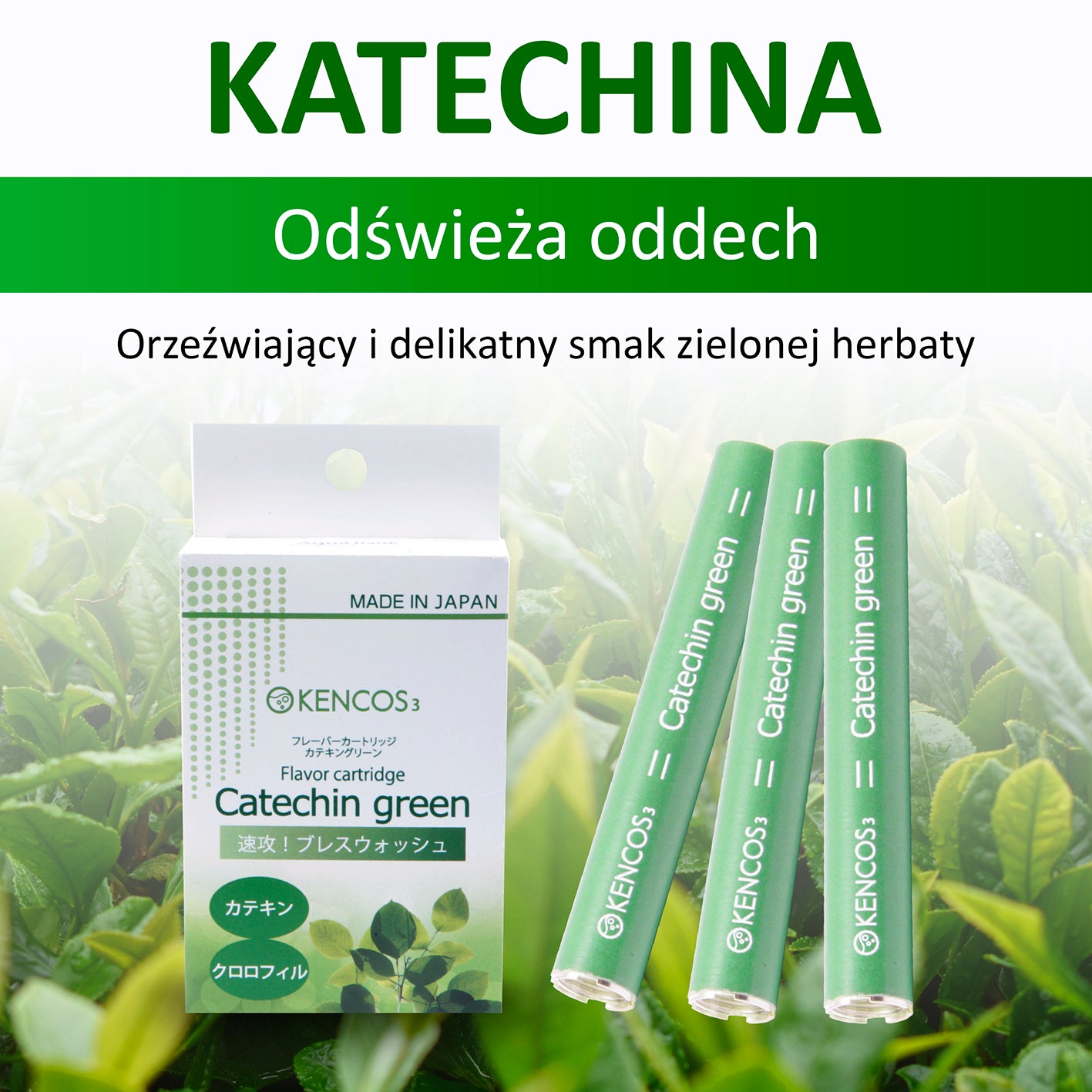 Green Tea Flavor Cartridge Pack (3 Units) | KENCOS4